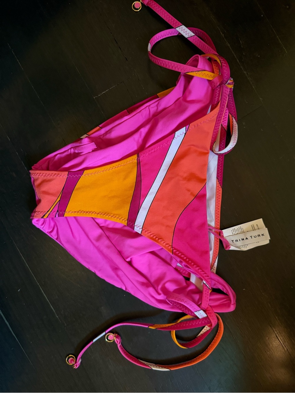 Trina Turk Pink, Orange & Coral Colorblock One-Piece Swim Bodysuit
